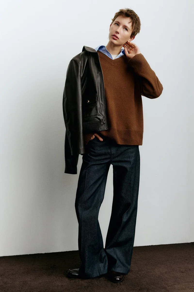 اتش اند ام كنزة صوف بقصّة فضفاضة